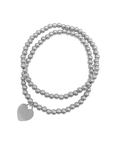 ADORNIA TARNISH RESISTANT SILVER SET OF BALL BRACELETS