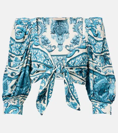 ADRIANA DEGREAS PRINTED CROP TOP