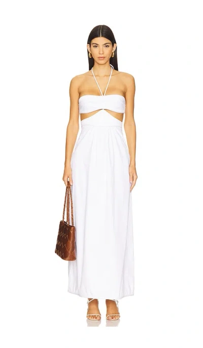 ADRIANA DEGREAS SOLID CUT-OUT HALTERNECK LONG DRESS