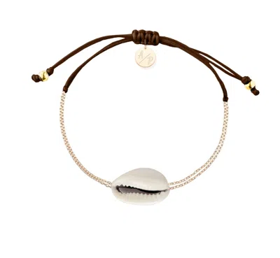 ADRIANA PAPPAS DESIGNS WOMEN'S MINI NATURAL SHELL CHAIN BRACELET - BROWN