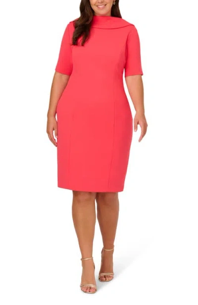 ADRIANNA PAPELL ADRIANNA PAPELL ROLL NECK SHEATH DRESS