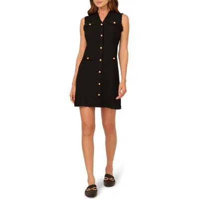 ADRIANNA PAPELL ADRIANNA PAPELL SLEEVELESS WAFFLE KNIT SWEATER DRESS