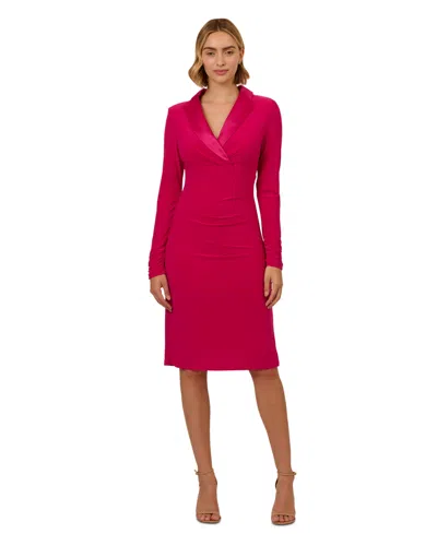 ADRIANNA PAPELL WOMEN'S JERSEY TUXEDO SHEATH DRESS