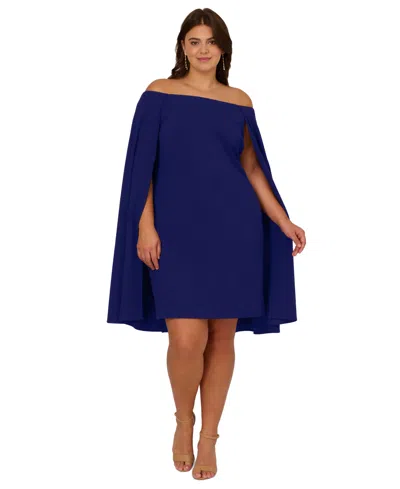 ADRIANNA PAPELL WOMEN'S OFF-THE-SHOULDER CAPE DRESS