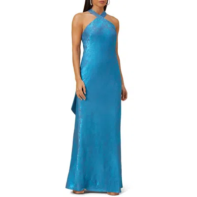 ADRIANNA PAPELL WOMENS METALLIC POLYESTER EVENING DRESS