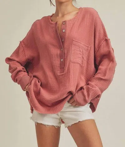 AEMI + CO MARJORIE PULLOVER WITH BUTTONS IN MAUVE