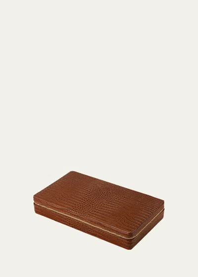 AERIN ENZO LEATHER TRAVEL CHESS SET