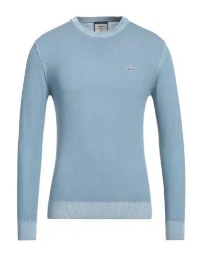 AERONAUTICA MILITARE AERONAUTICA MILITARE MAN SWEATER LIGHT BLUE SIZE XL COTTON