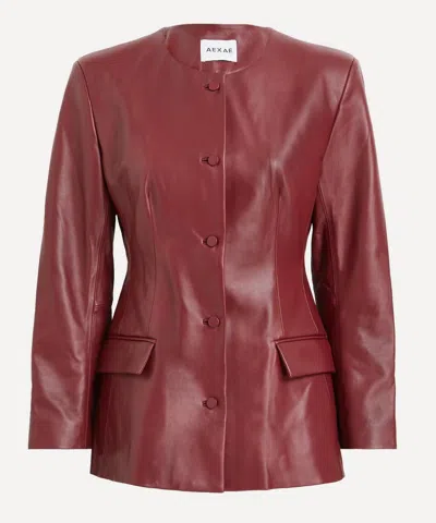 AEXAE AEXAE WOMEN'S LEATHER PADDED CONTOURED JACKET