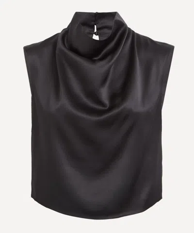 AEXAE AEXAE WOMEN'S SILK-SATIN COWL NECK TOP