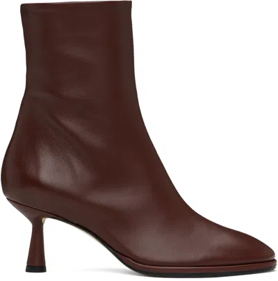 AEYDE BURGUNDY DOROTHY LEATHER ANKLE BOOTS