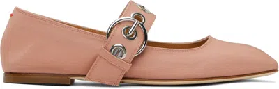 AEYDE PINK UMA EYELET BALLERINA FLATS