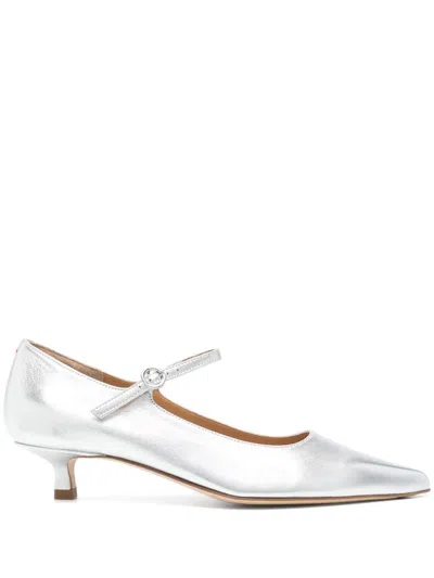 AEYDE POLINA LAMINATED NAPPA LEATHER SILVER