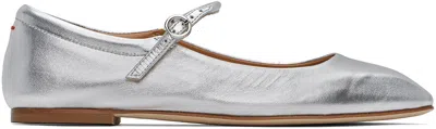 AEYDE SILVER UMA BALLERINA FLATS