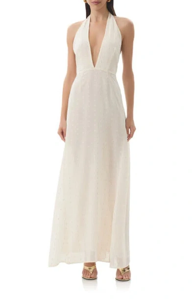 AFRM AFRM ODENAH YELLOW POLKA DOT HALTER DRESS