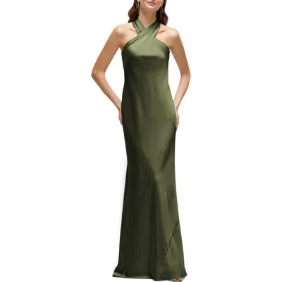 AFTER SIX AFTER SIX BIAS CUT STRETCH SATIN CHARMEUSE GOWN