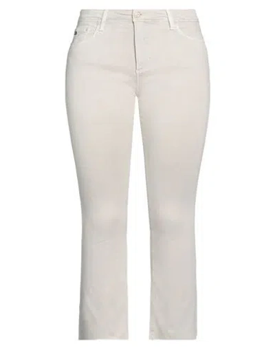 AG AG JEANS WOMAN JEANS LIGHT GREY SIZE 30 COTTON, VISCOSE, POLYESTER, ELASTANE