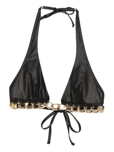 AGENT PROVOCATEUR CHAIN-EMBELLISHED BIKINI TOP