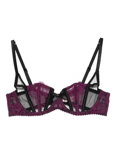 AGENT PROVOCATEUR ROZLYN LACE-TRIMMED PLUNGE BRA
