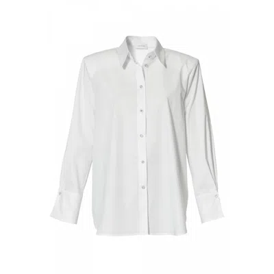 AGGI BY HALEWSKI WOMEN'S IRMA WHITE LONG SLEEVE SHIRT