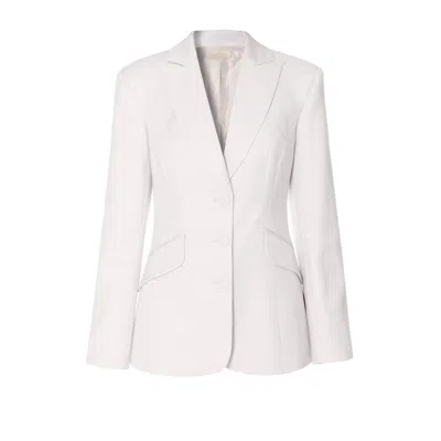 AGGI BY HALEWSKI WOMEN'S LEONA OFF WHITE SINGLE BREASTED BLAZER