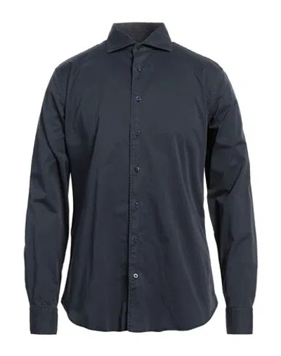 AGHO AGHO MAN SHIRT MIDNIGHT BLUE SIZE 15 ¾ COTTON