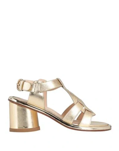 AGL ATTILIO GIUSTI LEOMBRUNI AGL WOMAN SANDALS PLATINUM SIZE 8 LEATHER