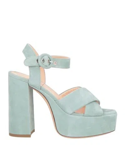 AGL ATTILIO GIUSTI LEOMBRUNI AGL WOMAN SANDALS SKY BLUE SIZE 8 LEATHER