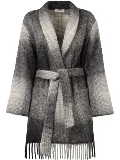 AGNONA CHECKED CARDIGAN
