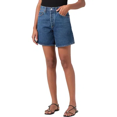 AGOLDE AGOLDE DAME HIGH WAIST MID LENGTH RELAXED DENIM SHORTS