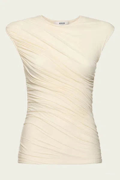 AGOLDE ESTER TWIST TANK IN OATMILK