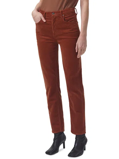 AGOLDE WOMENS HIGH RISE CORDUROY STRAIGHT LEG JEANS