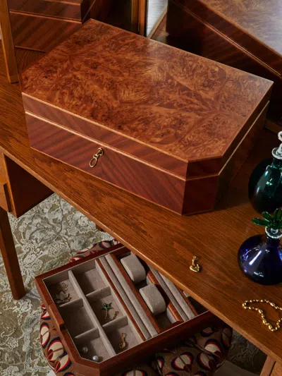 AGRESTI MAHOGANY GOLD-PLATED JEWELRY BOX