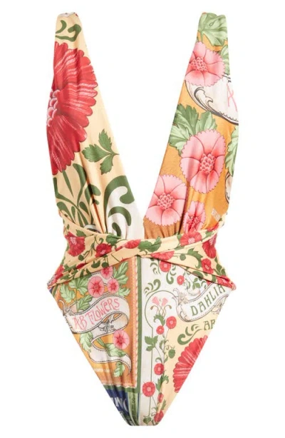 AGUA BENDITA AGUA BENDITA ELLIS TWIST FRONT PLUNGE ONE-PIECE SWIMSUIT