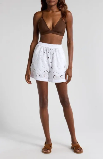 AGUA BENDITA AGUA BENDITA WATTS EYELET COVER-UP SHORTS