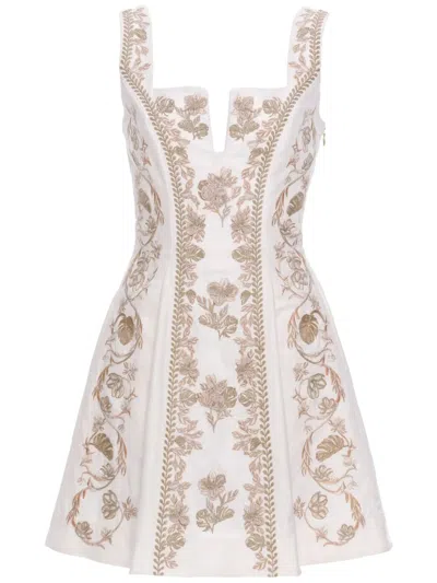 AGUA BY AGUA BENDITA ALL-OVER EMBROIDERED DRESS