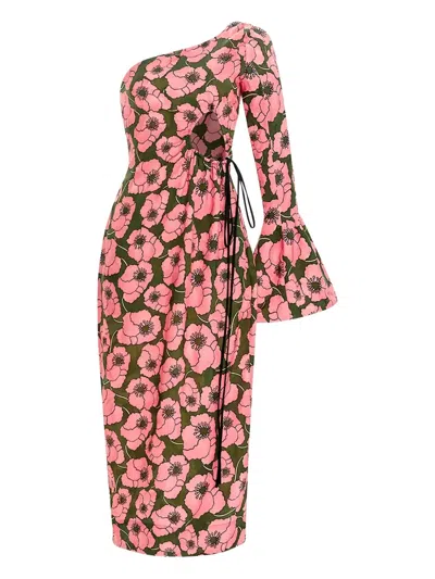 AGUA BY AGUA BENDITA ONE-SHOULDER FLORAL-PRINT DRESS