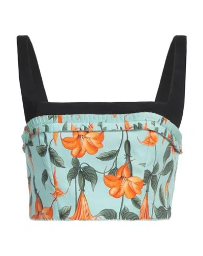 AGUA BY AGUA BENDITA AGUA BY AGUA BENDITA WOMAN TOP TURQUOISE SIZE S COTTON