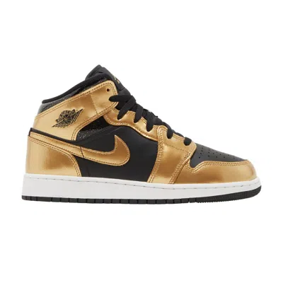 AIR JORDAN AIR JORDAN 1 MID SE GS 'METALLIC GOLD BLACK' | KID'S SIZE 6
