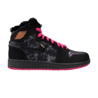 AIR JORDAN AIR JORDAN 1 RETRO HIGH PREM GS 'BLACK VIVID PINK'