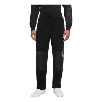 AIR JORDAN Air Jordan 23 Drawstring polar fleece Splicing Casual Sports Long Pants Black