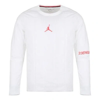 AIR JORDAN Air Jordan 23 Engineered Quilted Round Neck Pullover logo Sports Long Sleeves White