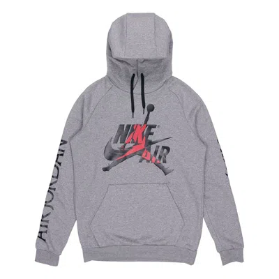 AIR JORDAN Air Jordan Alphabet Logo Pullover Hooded Fleece Gray