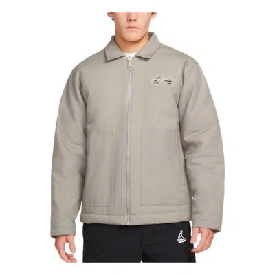 AIR JORDAN Air Jordan Alphabet Printing Zipper Jacket Gray