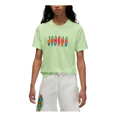 AIR JORDAN Air Jordan Alphabet Round Neck Short Sleeve T-Shirt Men's Green