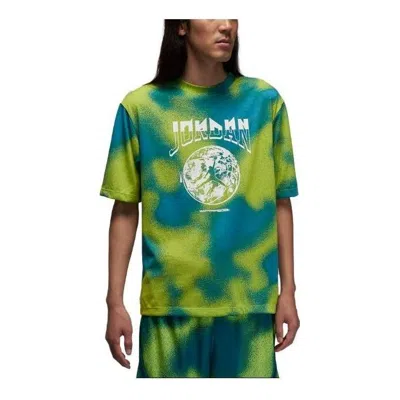 AIR JORDAN Air Jordan Basketball Wear Short Sleeve T-Shirt 'Green Blue'