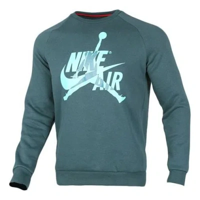 AIR JORDAN Air Jordan Casual Sports Round Neck Pullover Fleece Lined Green
