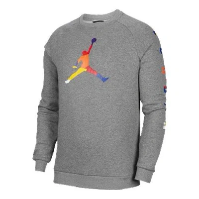 AIR JORDAN Air Jordan Casual Sports Round Neck Pullover 'Grey Rainbow'