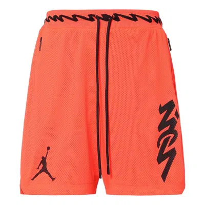 AIR JORDAN Air Jordan Dri-FIT Zion Mesh Basketball Sports Alphabet Printing Quick Dry Breathable Shorts Red