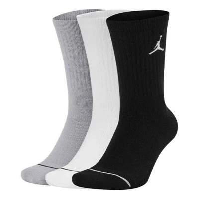 AIR JORDAN Air Jordan Everyday Max Crew Sports Socks Couple Style 'Black White Gray'